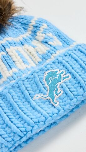 قبعة Lele Sadoughi النسائية من Lele x Detroit Lions مع فراء صناعي in Kuwait