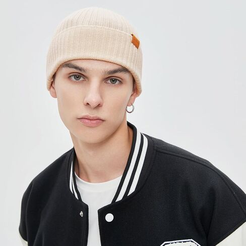 قبعة صغيرة صوف ميرينو 100%، قبعات شتوية دافئة للجنسين، قبعة قصيرة محبوكة ناعمة قابلة للتنفس in Kuwait