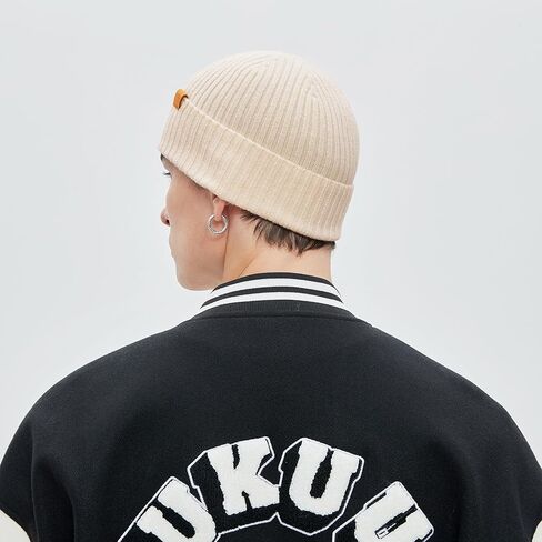 قبعة صغيرة صوف ميرينو 100%، قبعات شتوية دافئة للجنسين، قبعة قصيرة محبوكة ناعمة قابلة للتنفس in Kuwait