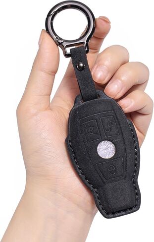 for Mercedes Benz Genuine Leather Key fob Cover,Compatible with Benz C E S M CLS CLK G Class Smart Key Holder in Saudi Arabia