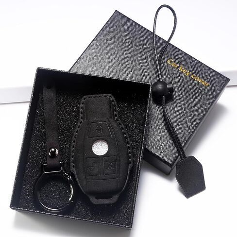 for Mercedes Benz Genuine Leather Key fob Cover,Compatible with Benz C E S M CLS CLK G Class Smart Key Holder in Saudi Arabia