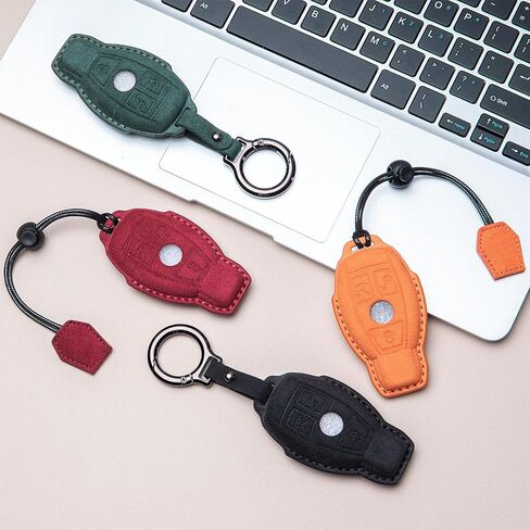 for Mercedes Benz Genuine Leather Key fob Cover,Compatible with Benz C E S M CLS CLK G Class Smart Key Holder in Saudi Arabia