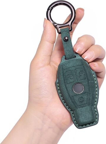 for Mercedes Benz Genuine Leather Key fob Cover,Compatible with Benz C E S M CLS CLK G Class Smart Key Holder in Saudi Arabia