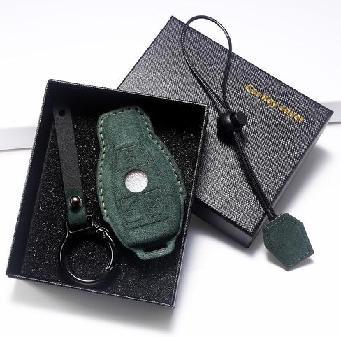 for Mercedes Benz Genuine Leather Key fob Cover,Compatible with Benz C E S M CLS CLK G Class Smart Key Holder in Saudi Arabia