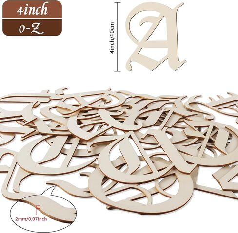 الحروف الخشبية الإنجليزية القديمة 4 بوصة للزينة الحروف والأرقام الخشبية غير المكتملة الحروف الخشبية الصغيرة للحرف اليدوية ديكور الحائط DIY فن الرسم ديكورات المنزل للأطفال تعلم 72 قطعة in Kuwait
