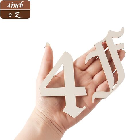 الحروف الخشبية الإنجليزية القديمة 4 بوصة للزينة الحروف والأرقام الخشبية غير المكتملة الحروف الخشبية الصغيرة للحرف اليدوية ديكور الحائط DIY فن الرسم ديكورات المنزل للأطفال تعلم 72 قطعة in Kuwait