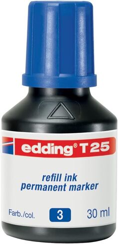 قلم تحديد دائم لإعادة تعبئة الحبر Edding T 25 - أسود - 30 مل - مع نظام توزيع القطرات، لإعادة تعبئة جميع أقلام التحديد الدائمة تقريبًا in Saudi Arabia