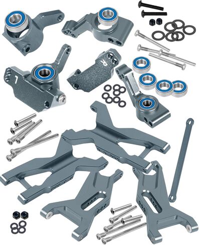 RC Upgrades Part for 1/10 Slash 2WD,Slash 2WD VXL,Alloy Aluminum Front Rear Suspension Arms,Caster Block, Steering Blocks,Rear Stub Axle Carriers,Titanium in Saudi Arabia
