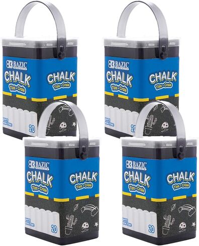 BAZIC White Chalk, Standard Size Blackboard Chalkboard Chalks, Great Game Activity for Kid Teacher School (20/Bucket) in Saudi Arabia