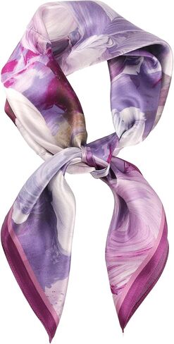 MEISEE 100% Pure Mulberry Silk Scarf 27" Square Scarf Neckerchief Headscarf Breathable Lightweight for Women Gift Packed in Saudi Arabia