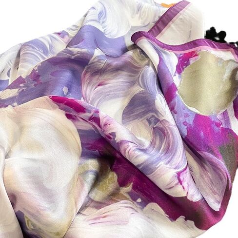 MEISEE 100% Pure Mulberry Silk Scarf 27" Square Scarf Neckerchief Headscarf Breathable Lightweight for Women Gift Packed in Saudi Arabia