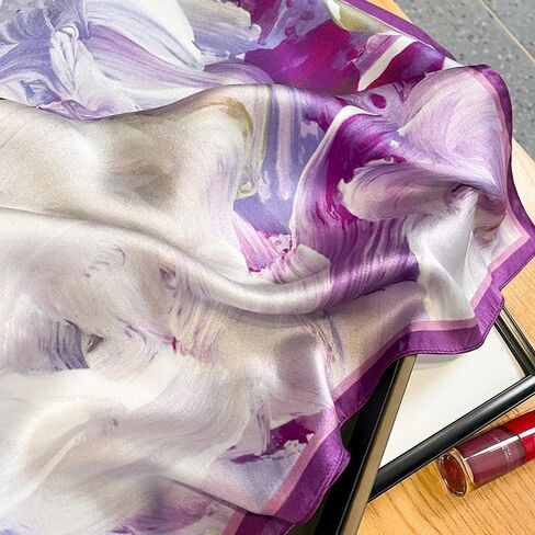 MEISEE 100% Pure Mulberry Silk Scarf 27" Square Scarf Neckerchief Headscarf Breathable Lightweight for Women Gift Packed in Saudi Arabia