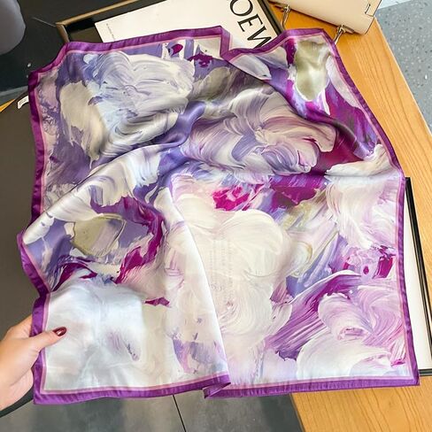 MEISEE 100% Pure Mulberry Silk Scarf 27" Square Scarf Neckerchief Headscarf Breathable Lightweight for Women Gift Packed in Saudi Arabia