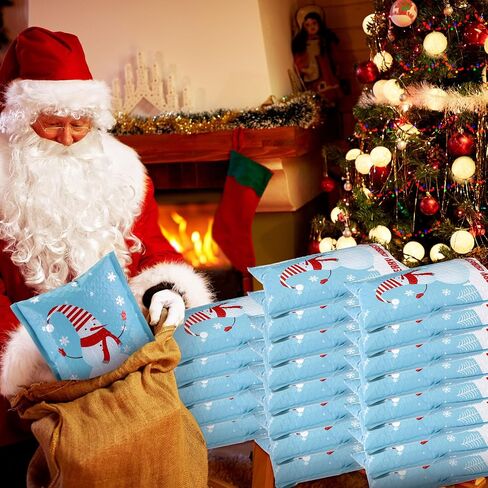 40 Pack Christmas Poly Bubble Mailers 7 x 10 Inch Christmas Padded Envelopes Self Adhesive Retailer Holiday Shipping Bags for School Family Large Christmas Gift(Xmas Snowman) in Saudi Arabia