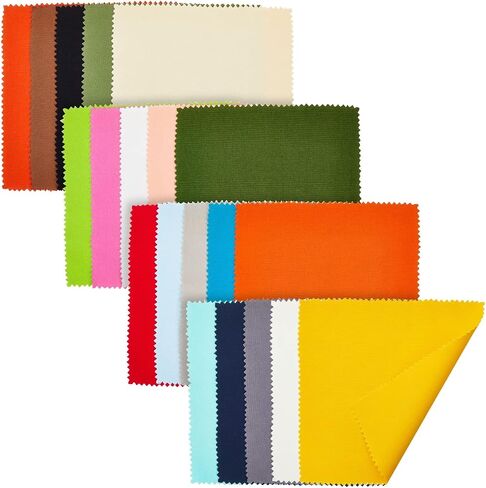 25 Piece Kit Embroidery Cloth Fabric Squares in 20 Colors with 5 Water Soluble Pens for DIY Crafts (8 x 8 in) in Saudi Arabia