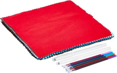 25 Piece Kit Embroidery Cloth Fabric Squares in 20 Colors with 5 Water Soluble Pens for DIY Crafts (8 x 8 in) in Saudi Arabia