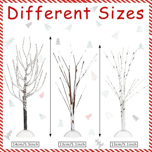 7 قطع من أشجار قرية عيد الميلاد، عرض قرية عيد الميلاد، فروع التوت الاصطناعي لعيد الميلاد في الشتاء، قرية عيد الميلاد المغطاة بالثلوج، أشجار القرية لقضاء العطلات، ديكور حفلات الشتاء in Kuwait