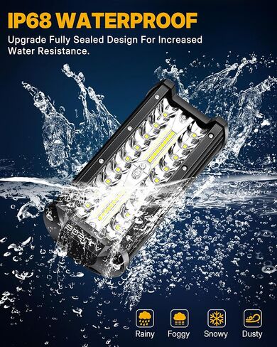 boslla 7 inch LED Light Bar, 240W 24000LM LED Fog Lights Off Road Lights, Spot & Flood Combo Beam Led Driving Lights, Waterproof LED Lights for Car Truck ATV UTV Boat (4pcs) in Saudi Arabia