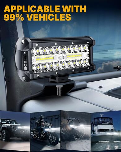 boslla 7 inch LED Light Bar, 240W 24000LM LED Fog Lights Off Road Lights, Spot & Flood Combo Beam Led Driving Lights, Waterproof LED Lights for Car Truck ATV UTV Boat (4pcs) in Saudi Arabia