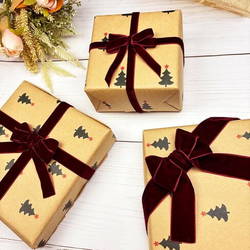 Lavender Velvet Ribbon, Velvet Christmas Ribbon Light Purple, Vintage Velvet Ribbon Set for Christmas Tree Ornaments, Gift Wrapping, 3 Rolls 3/8, 5/8, 1 inch Wide, 30 Yards Totally Fabric Craft Ribbon in Saudi Arabia