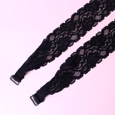 4 Pairs Lace Halter Neck Bra Straps Replacement Swimsuit Decorative Self Tie-knot Detachable Spare Bra Straps in Kuwait