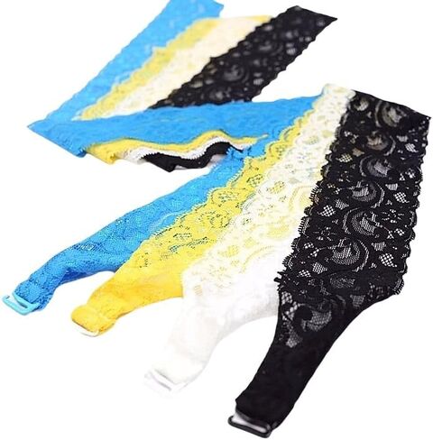 4 Pairs Lace Halter Neck Bra Straps Replacement Swimsuit Decorative Self Tie-knot Detachable Spare Bra Straps in Kuwait