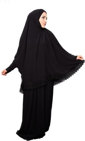 MUSLIM PRAYER DRESS FOR WOMEN TWO PİECE PRAYER CLOTHES PRAYING SET TWO PIECES SKIRT AND SCARF in Saudi Arabia