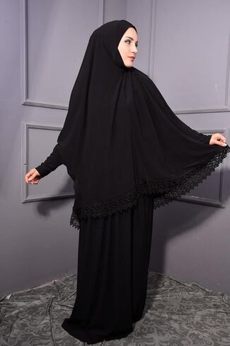 MUSLIM PRAYER DRESS FOR WOMEN TWO PİECE PRAYER CLOTHES PRAYING SET TWO PIECES SKIRT AND SCARF in Saudi Arabia