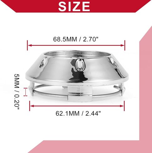 Universal Car Wheel Center Hub Cap/Rim Cover Hub Caps/for Most Cars/Snap-in Plastic 68.5mm 2.70" OD / 4 Pcs Chrome Silver Tone in Saudi Arabia