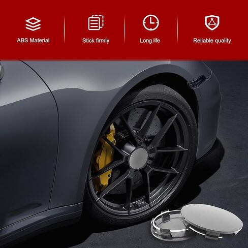 4 PCS Car Wheel Hub Center Cap, Car Outer Tire Rim Modification Decoration, Snap-in Anti-Fall Fastening Installation Accessories, Universal for Most Cars (Black) in Saudi Arabia