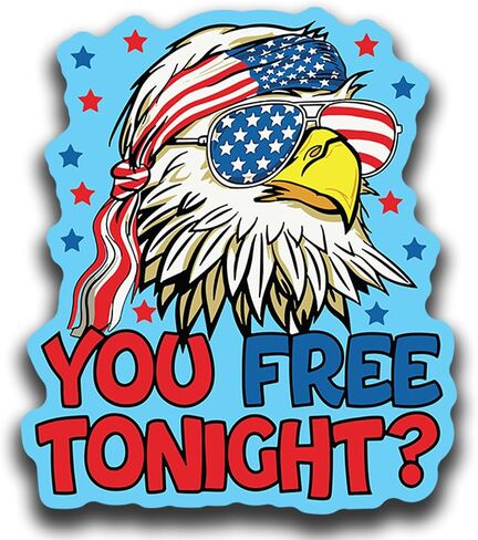Funny United States of America Bumper Sticker Decal - for Cars, Trucks, Bumpers, Windows, Laptops. Tablets, Cups, Walls - 5.5 Inches at Largest Point (Free Tonight?) in Saudi Arabia