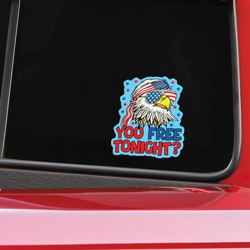 Funny United States of America Bumper Sticker Decal - for Cars, Trucks, Bumpers, Windows, Laptops. Tablets, Cups, Walls - 5.5 Inches at Largest Point (Free Tonight?) in Saudi Arabia