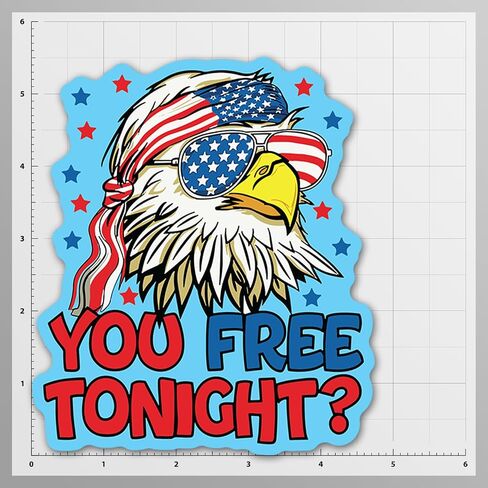Funny United States of America Bumper Sticker Decal - for Cars, Trucks, Bumpers, Windows, Laptops. Tablets, Cups, Walls - 5.5 Inches at Largest Point (Free Tonight?) in Saudi Arabia