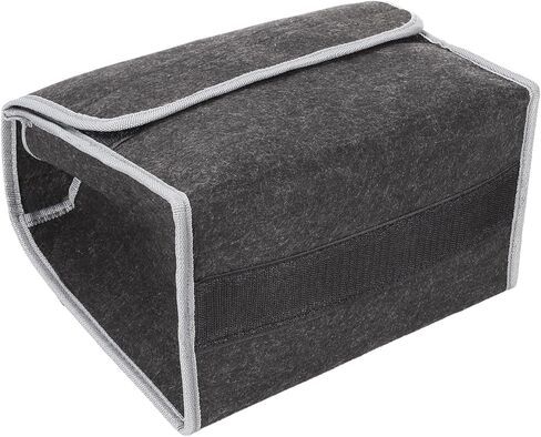 Llamas Trunk Tidying منظم تخزين حقيبة قابلة للطي أدوات صغيرة صندوق اللباد داخلي تلقائي حقيبة تخزين الإسعافات الأولية مع مقبض لشاحنة السيارة SUV (صغير، أسود) in Saudi Arabia