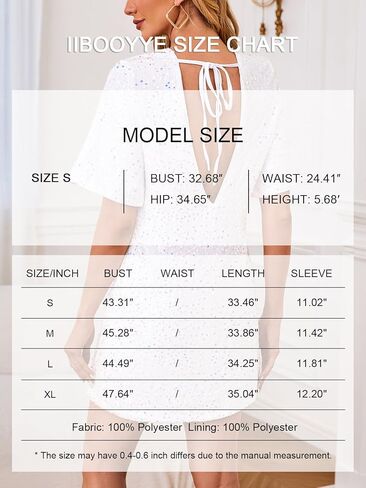 Women's Sequin Mini Club Party Dress Short Sleeve Crewneck Tie Backless Velvet Dresses in Kuwait