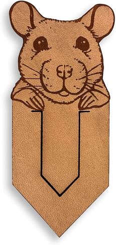Handmade Genuine Leather Peek a Boo Cute Rat Pagekeeper Bookmark, Unique Gifts for Readers, Choose Your Favorite Design. Brown (Cute Rat) in Kuwait