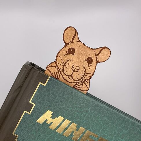 Handmade Genuine Leather Peek a Boo Cute Rat Pagekeeper Bookmark, Unique Gifts for Readers, Choose Your Favorite Design. Brown (Cute Rat) in Kuwait