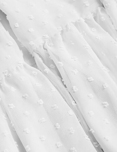 ZAFUL Women's Summer Dresses 2024 Sleeveless Cut Out Drawstring Midi Dress Swiss Dot Tiered A-Line Casual Swing Sundress in Saudi Arabia
