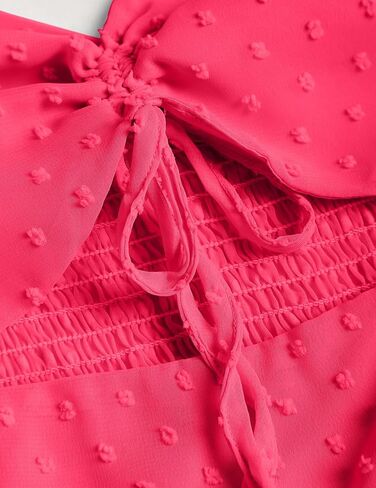ZAFUL Women's Summer Dresses 2024 Sleeveless Cut Out Drawstring Midi Dress Swiss Dot Tiered A-Line Casual Swing Sundress in Saudi Arabia