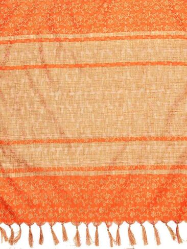SIRIL Jacquard Tassel Cotton Silk Saree With Unstitched Blouse Piece in Kuwait