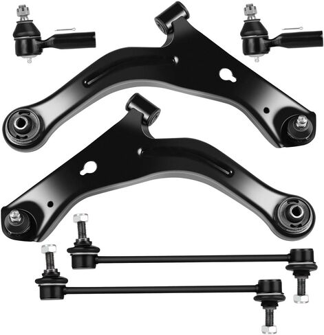 OCPTY - New 6-Piece fit for 2001-2004 for Ford Escape for Mazda Tribute - 2 Front Lower Control Arm And Ball Joint - Passenger Driver Side 2 Front Outer Tie 2 Sway Bar Links in Saudi Arabia