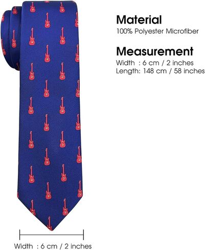 Retreez Music & Arts Ties | Neckties for Men | Microfiber 2.4" Skinny Ties in Saudi Arabia