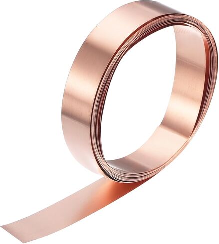 uxcell Copper Sheet Roll 2000mm x 10mm x 0.1mm, 99.9% Pure Copper Strip Copper Flashing Metal Foil Plate for Electricity DIY Projects (Multiple Sizes) in Kuwait