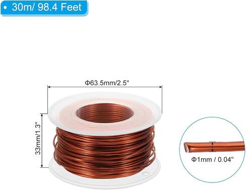 PATIKIL 18 Gauge 1mm Aluminum Craft Wire, 98.4Ft Metal Wire Armature Bendable Wire for Jewelry Making Metal Wrap DIY, Bronze in Saudi Arabia