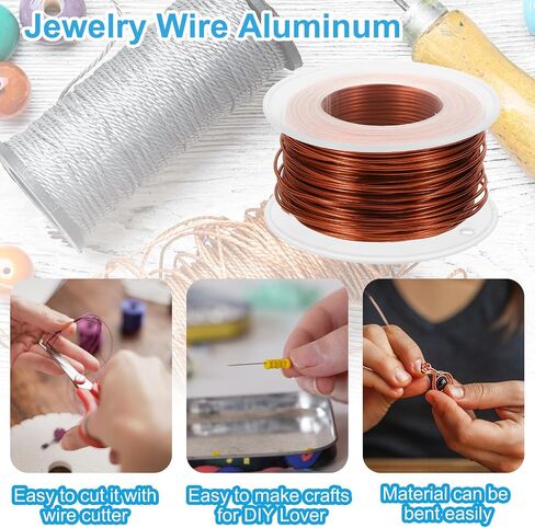 PATIKIL 18 Gauge 1mm Aluminum Craft Wire, 98.4Ft Metal Wire Armature Bendable Wire for Jewelry Making Metal Wrap DIY, Bronze in Saudi Arabia