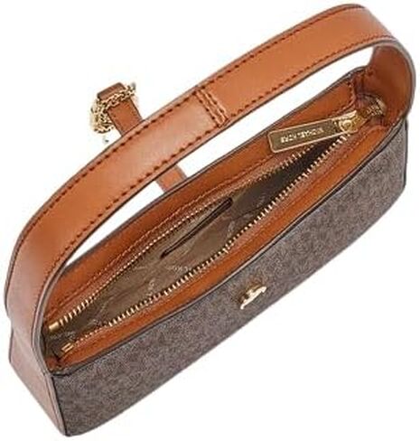 Michael Kors Lyra Small Embossed Zip Pouchette Shoulder Handbag Brown in Saudi Arabia