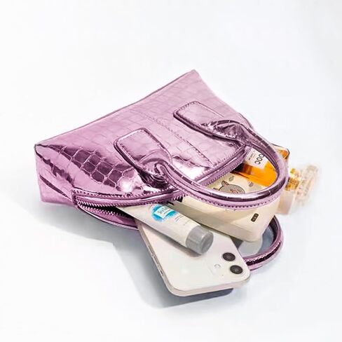 Mini Silver Crossbody Purse for Women Gold Purse Cute Small Top Handle Purses Pink Metallic Bag Shiny Chain Handbag in Saudi Arabia