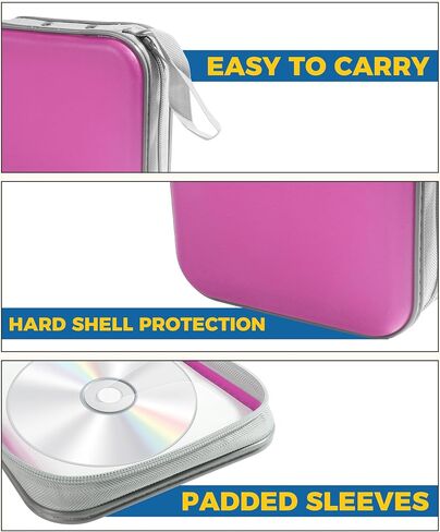 48 Capacity CD Case,DVD Case,Car Accessories CD Case Holder,DVD Holder,CD Holder for Car,Portable Car CD Holder,CD Wallet DVD Organizer,CD Case for Car,DVD Storage for Car Travel (Black) in Saudi Arabia