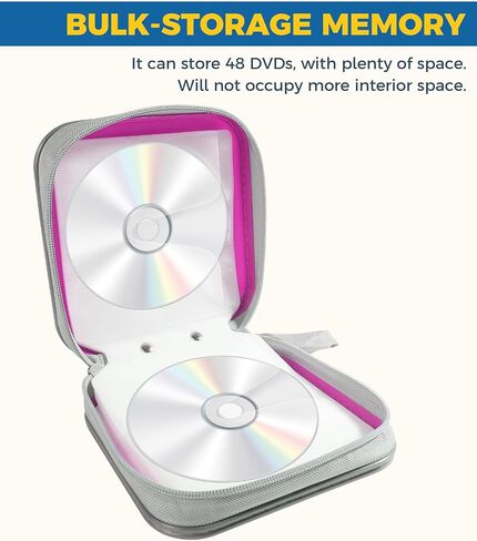 48 Capacity CD Case,DVD Case,Car Accessories CD Case Holder,DVD Holder,CD Holder for Car,Portable Car CD Holder,CD Wallet DVD Organizer,CD Case for Car,DVD Storage for Car Travel (Black) in Saudi Arabia