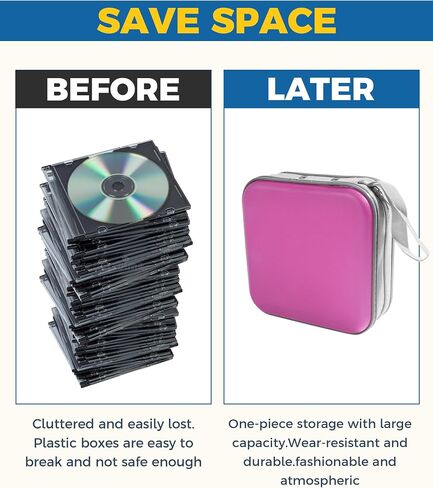 48 Capacity CD Case,DVD Case,Car Accessories CD Case Holder,DVD Holder,CD Holder for Car,Portable Car CD Holder,CD Wallet DVD Organizer,CD Case for Car,DVD Storage for Car Travel (Black) in Saudi Arabia
